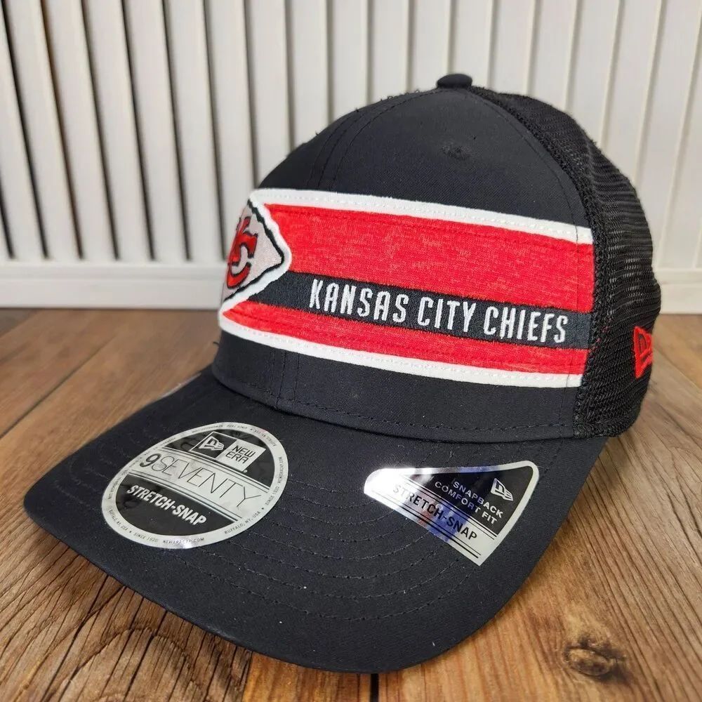 Kansas City Chiefs New Era 920 Stretch-Snap Hat Cap Black Red CoolEra Snapback